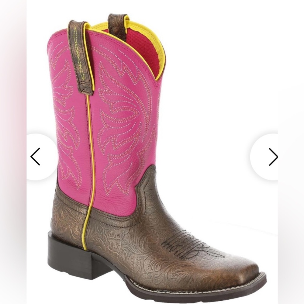 Ariat Buckley Fuchsia and Brown Western Boots